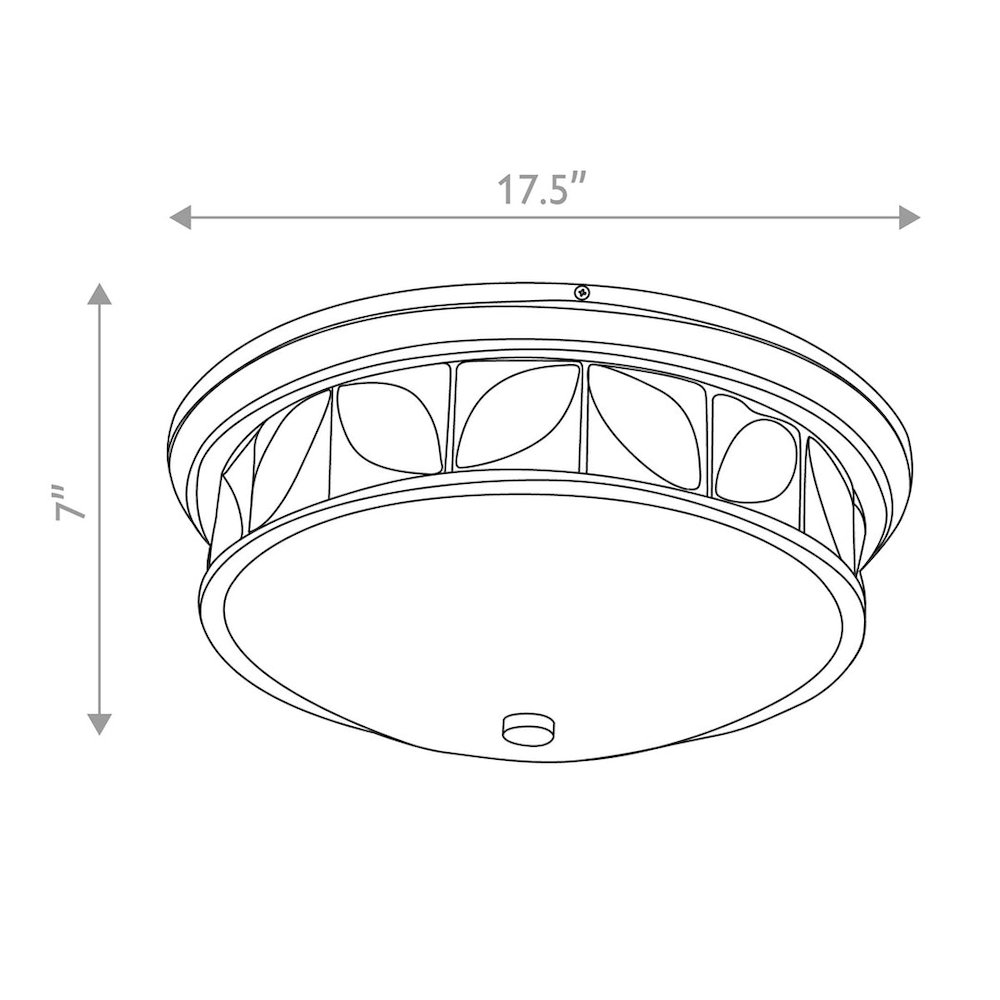 Epsilon 3 Light Flush Mount Aged Brass. Picture 3