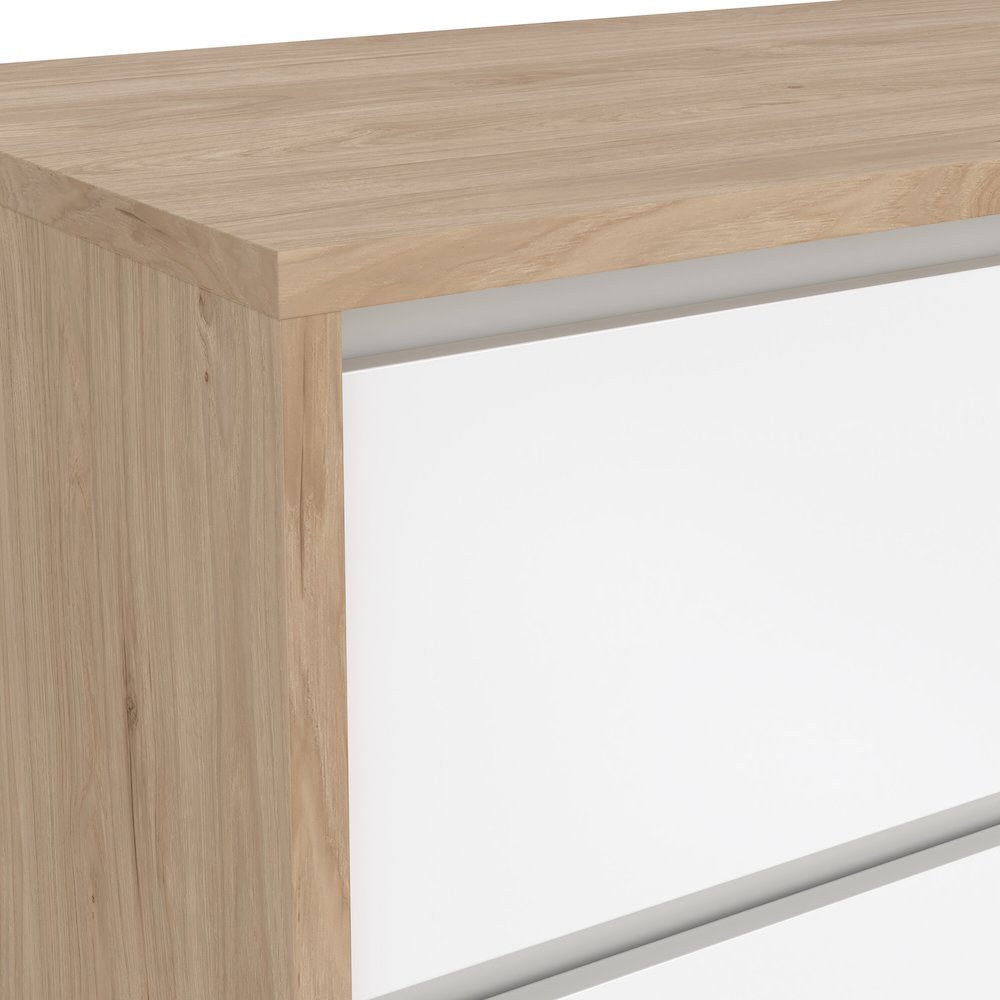 Next 6 Drawer Double Dresser, Jackson Hickory/White High Gloss. Picture 8