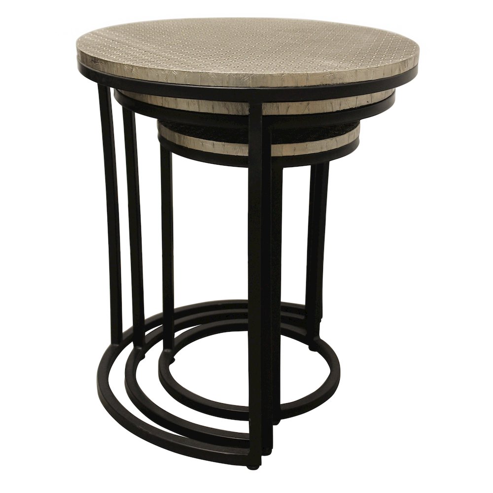 Meenal Nesting Table in Brass Silver. Picture 6