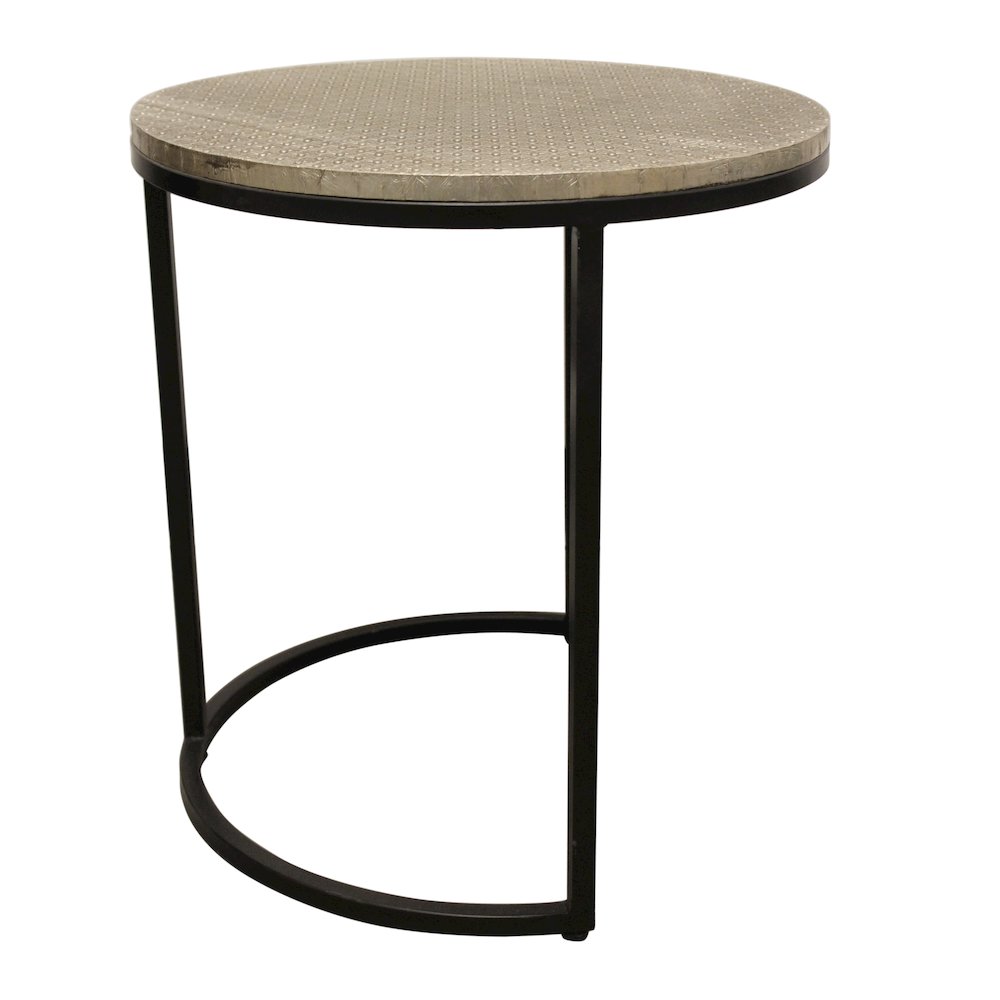 Meenal Nesting Table in Brass Silver. Picture 3