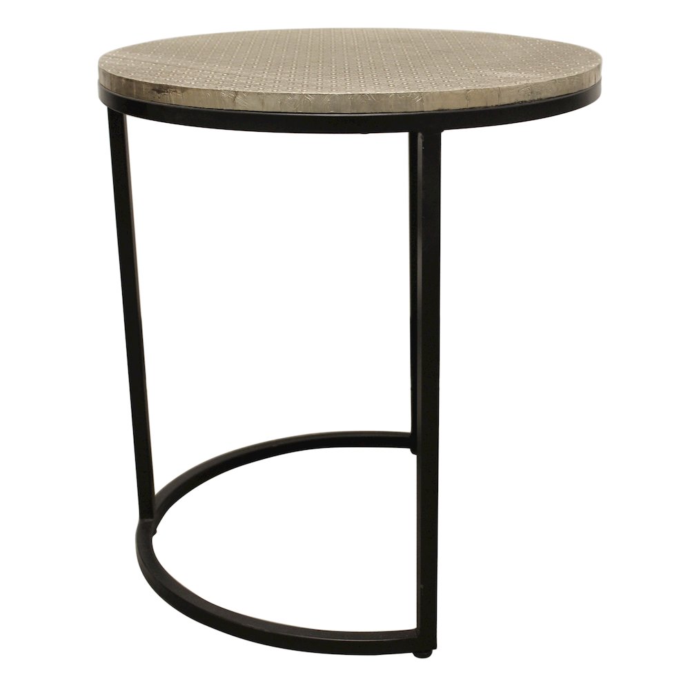 Meenal Nesting Table in Brass Silver. Picture 4