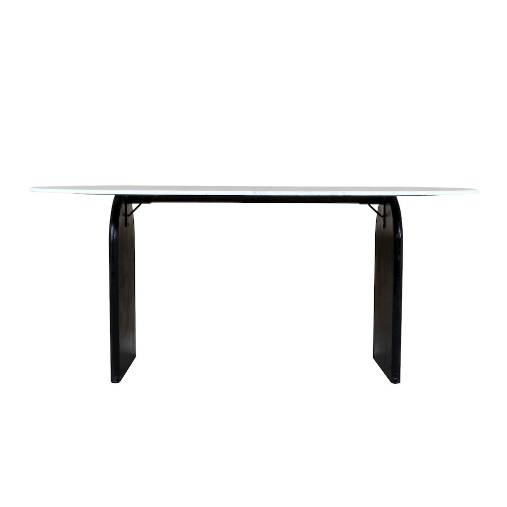 Terra 72" Oval Dining Table with White Marble Top. Picture 2