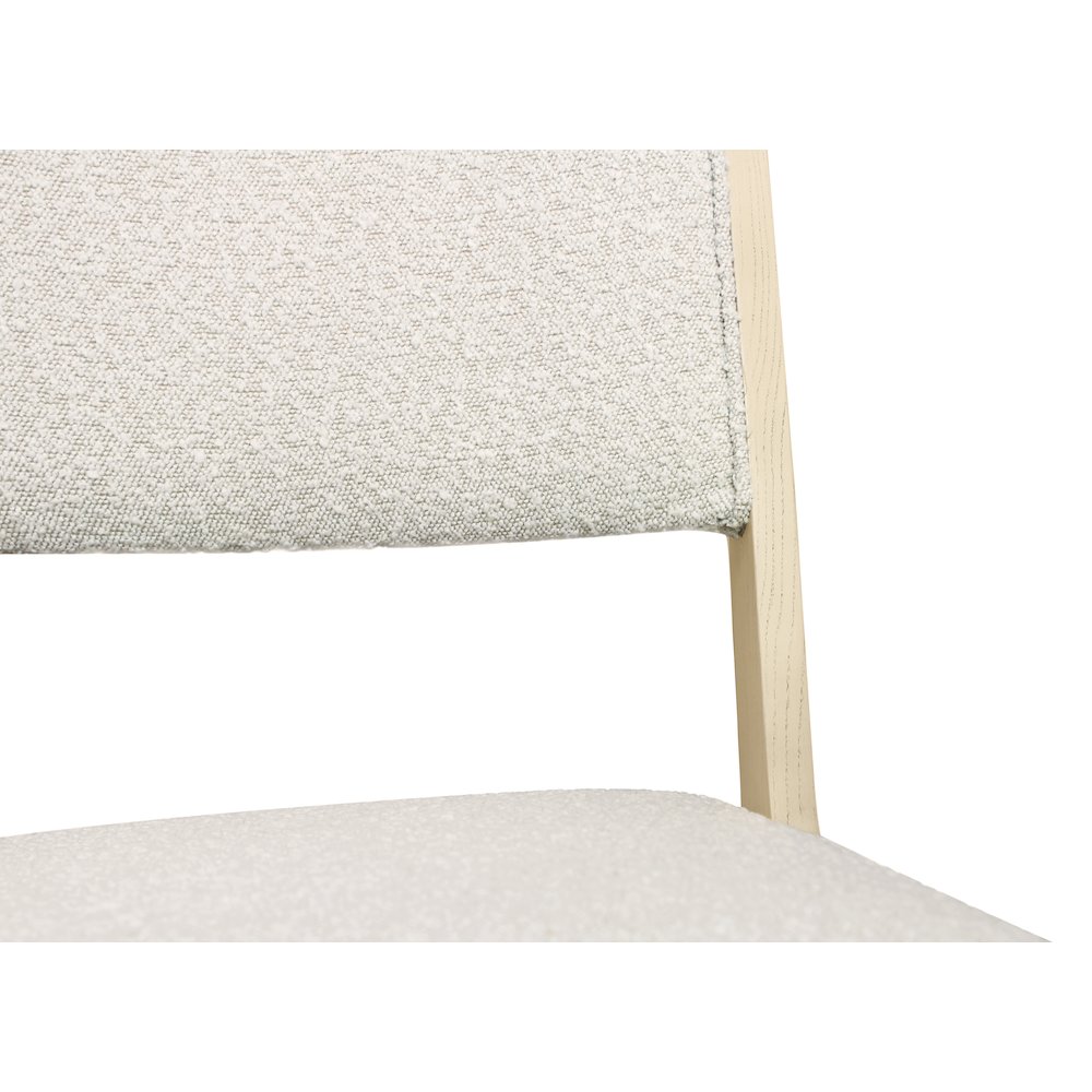 Logan 9-Piece Dining Set with 8 Ash Dining Chairs in Ivory Boucle Linen Fabric. Picture 10