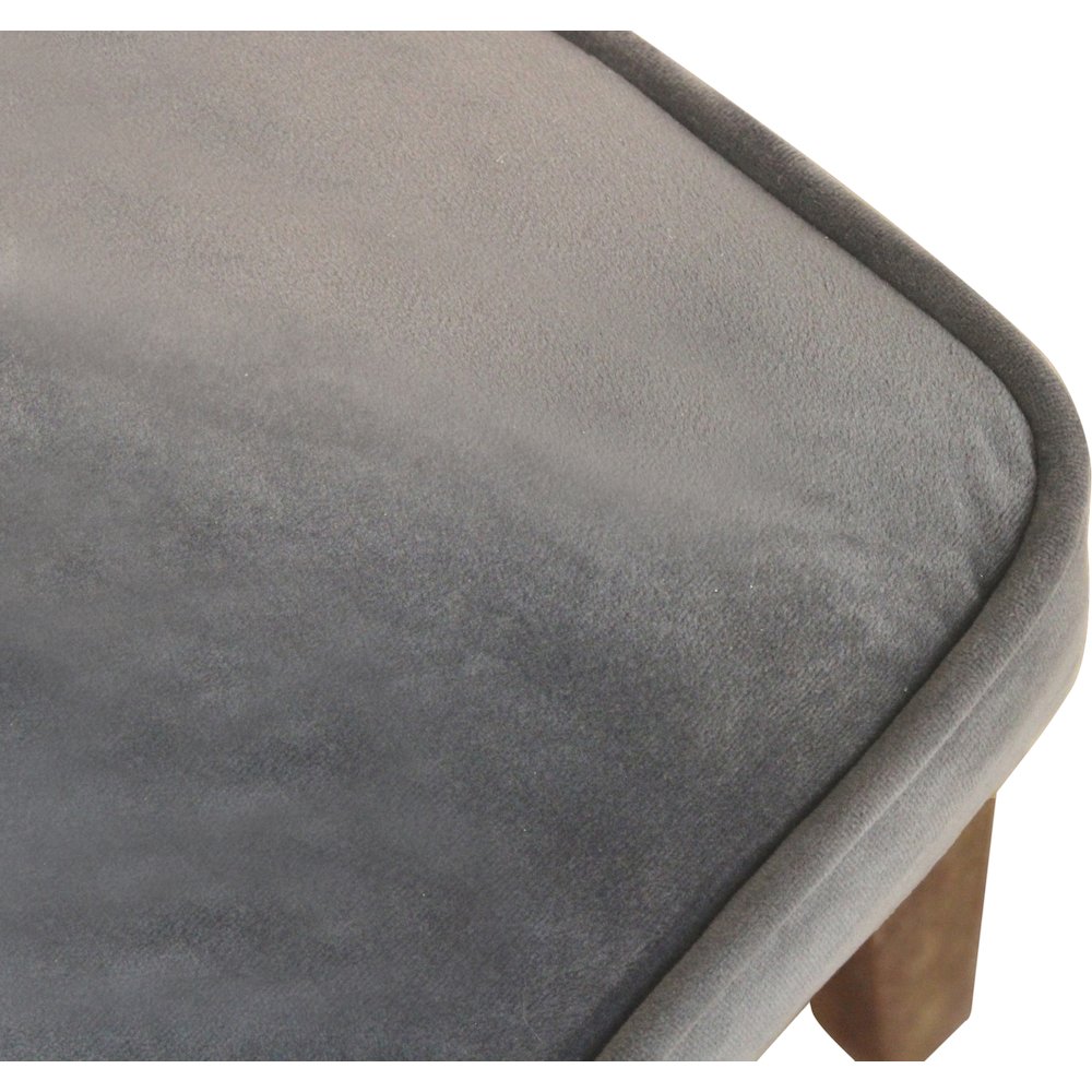 9-Piece 72 Dining Set 8 Cleo Dining Chairs in Mink Velvet Fabric Dark Brown Legs. Picture 11