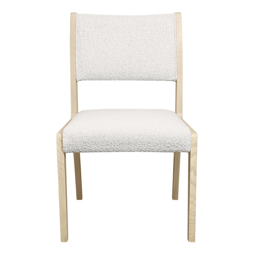 9-Piece 72" Dining Set 8 Ash Dining Chairs in Ivory Boucle Linen Fabric. Picture 9