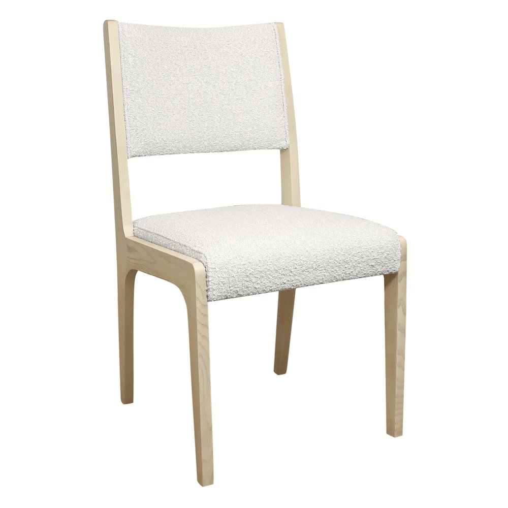 9-Piece 72" Dining Set 8 Ash Dining Chairs in Ivory Boucle Linen Fabric. Picture 10