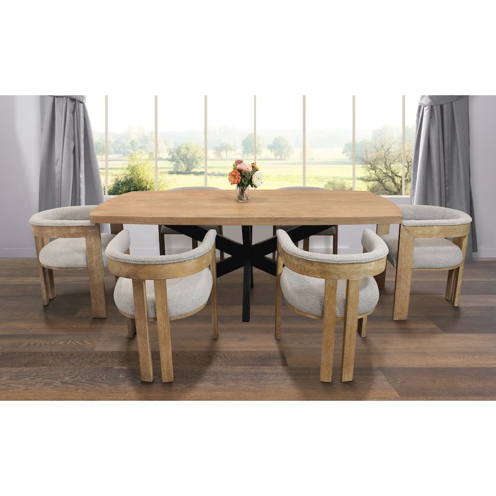 Logan 82" Dining Table with 6 Trish Silver Arm Chairs. Picture 2
