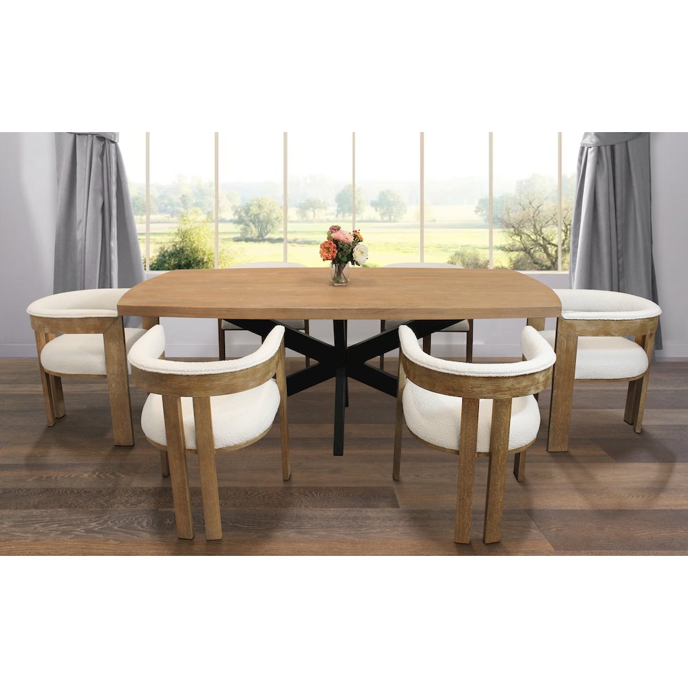 Logan 82" Dining Table with 6 Trish Irovy Chairs. Picture 2