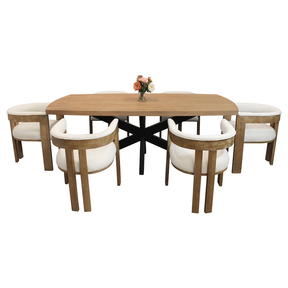 Logan 82" Dining Table with 6 Trish Irovy Chairs. Picture 1