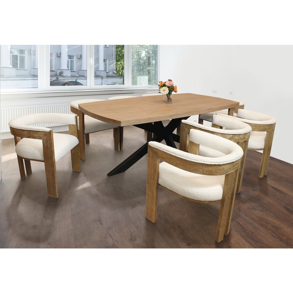 Logan 82" Dining Table with 8 Trish Ivory Chairs. Picture 2