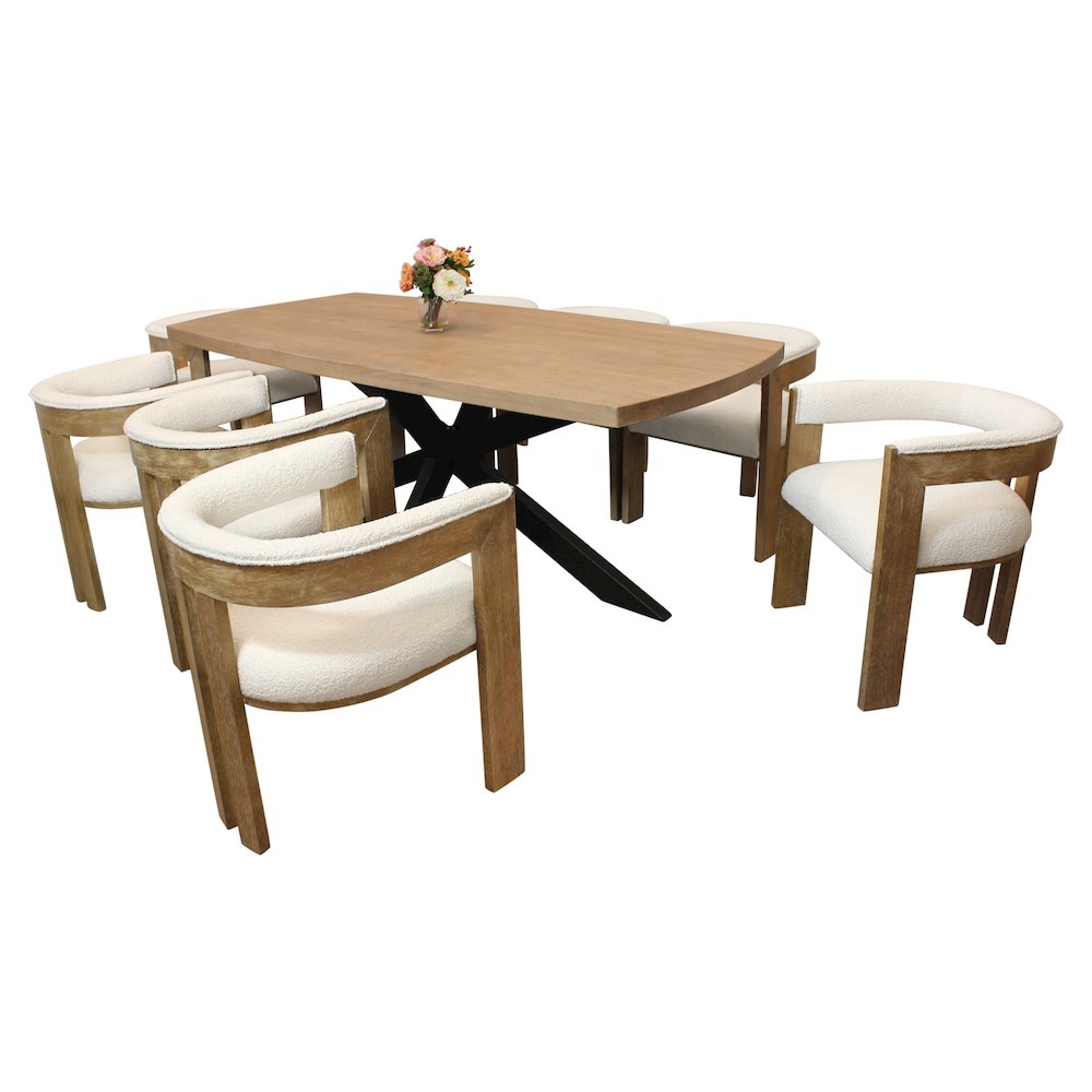 Logan 82" Dining Table with 8 Trish Ivory Chairs. Picture 1
