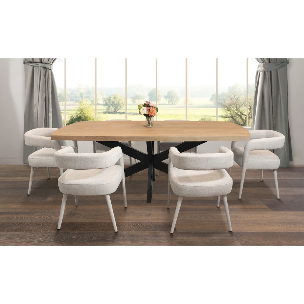 Logan 82" Dining Table with 3 sets of Galway Ivory Side Chairs. Picture 2
