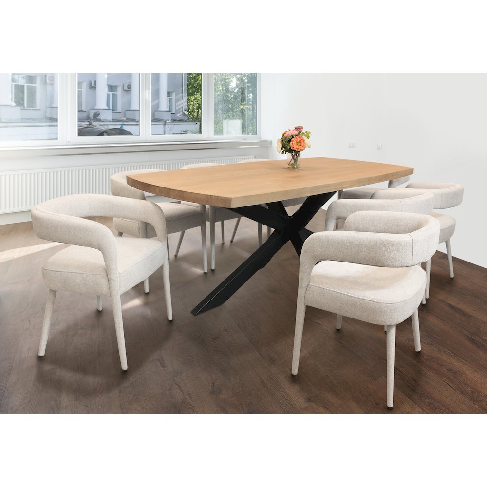 Logan 82" Dining Table with 4 sets of Galway Ivory Side Chairs. Picture 2