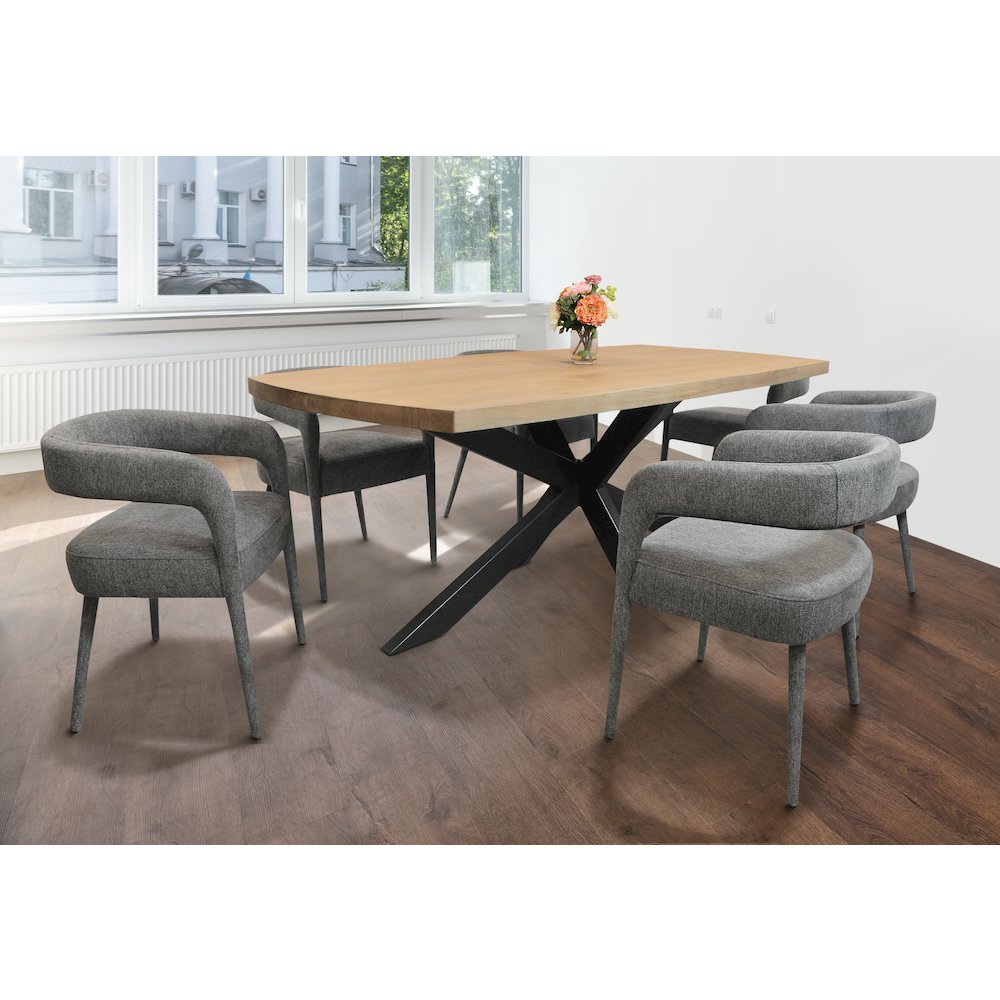 Logan 82" Dining Table with 3 sets of Galway Grey Side Chairs. Picture 2