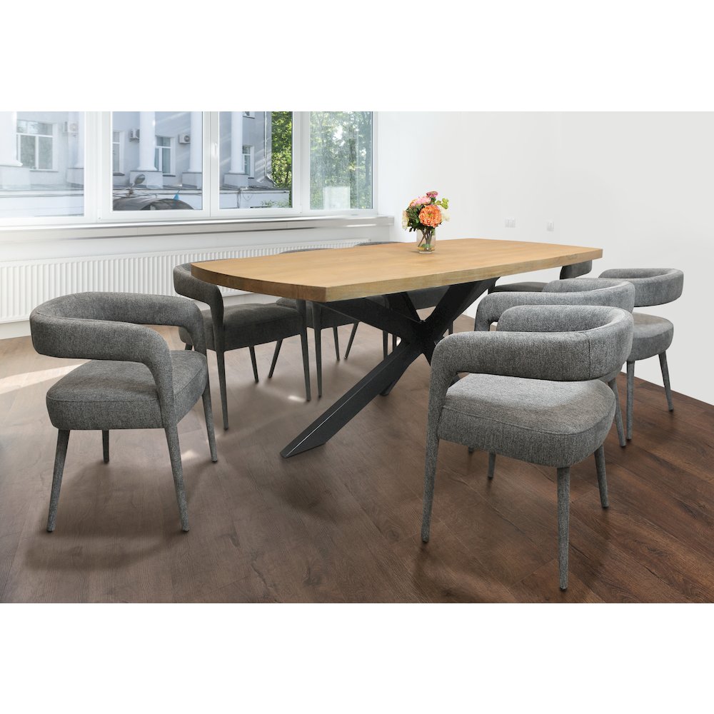 Logan 82" Dining Table with 4 sets of Galway Grey Side Chairs. Picture 2
