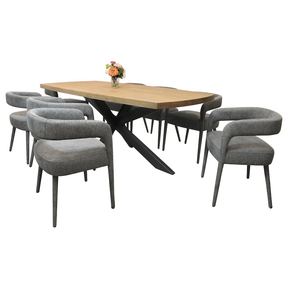 Logan 82" Dining Table with 4 sets of Galway Grey Side Chairs. Picture 1