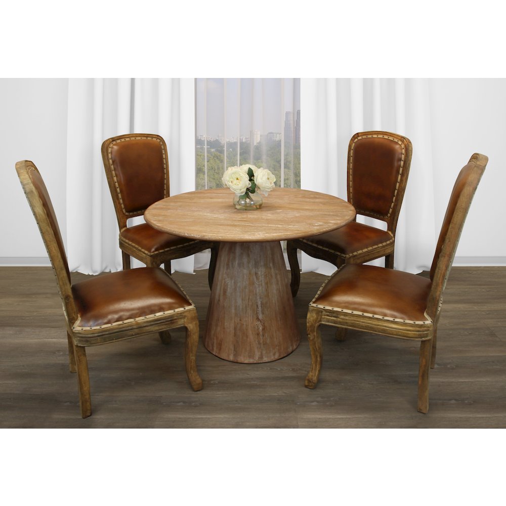 Jaden 42" Dining Table with 2 sets of Frank Leather Chairs. Picture 9
