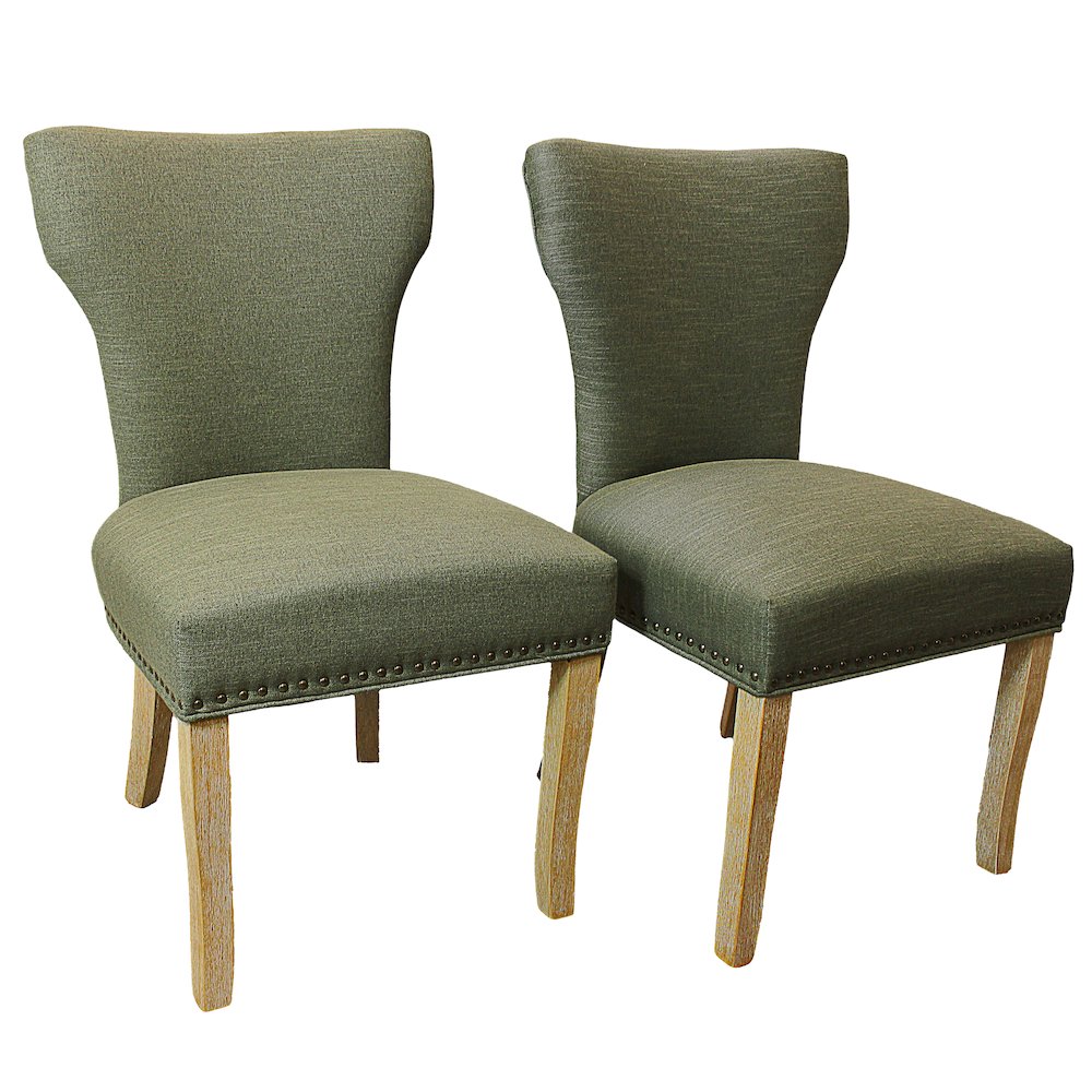 Jenna 48" Dining Table with 2 Sets of Jill Green Side Chairs. Picture 1