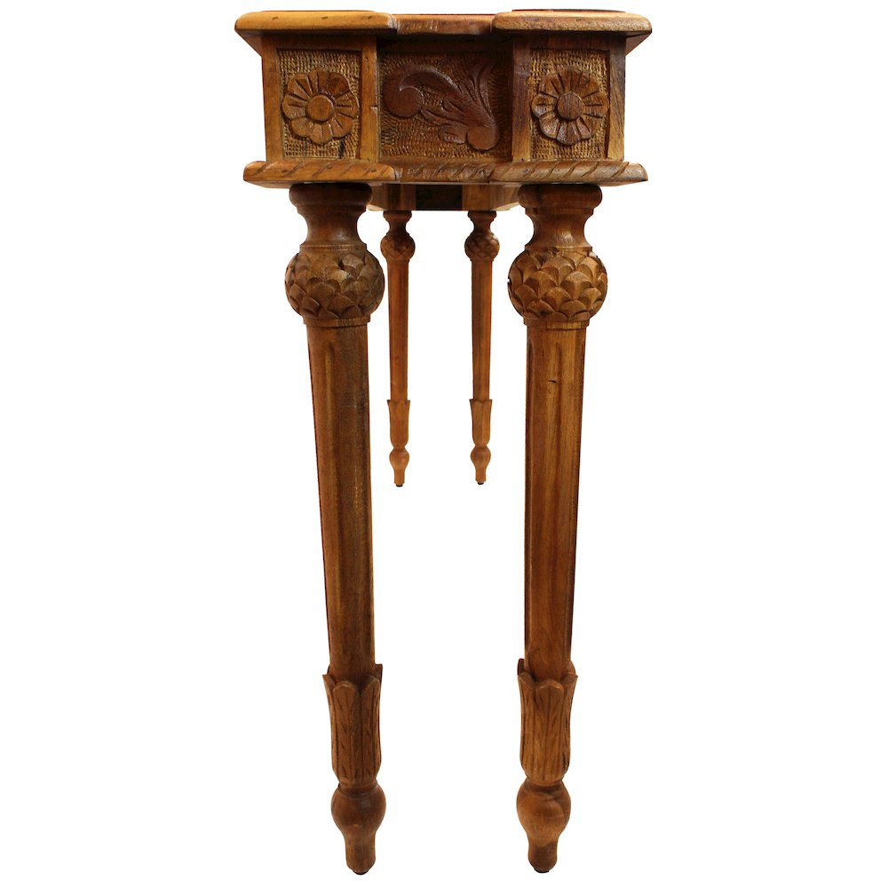 Tigard Console in Walnut with Handcarved Detailing. Picture 3