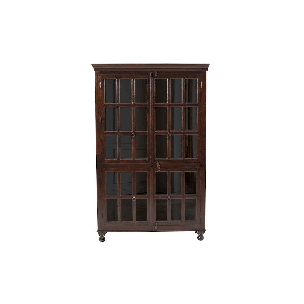 Aspen Glass Cabinet in Brown. Picture 1