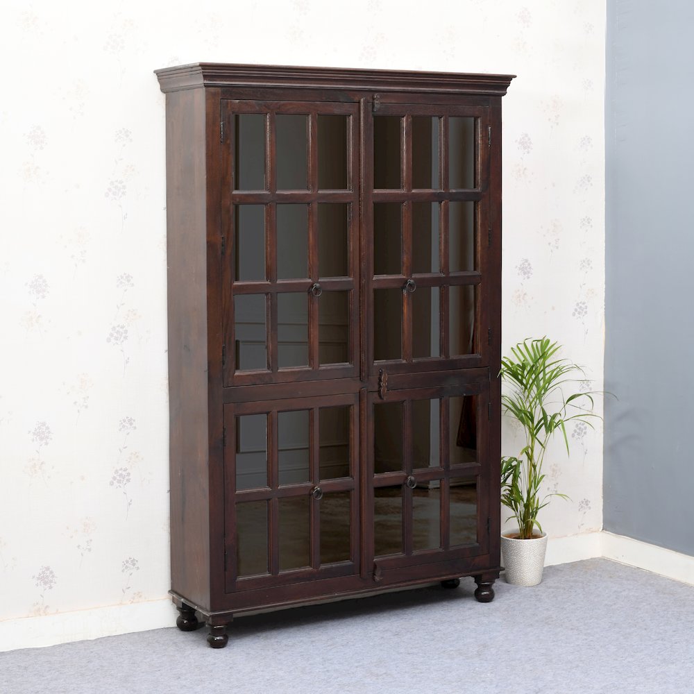 Aspen Glass Cabinet in Brown. Picture 2