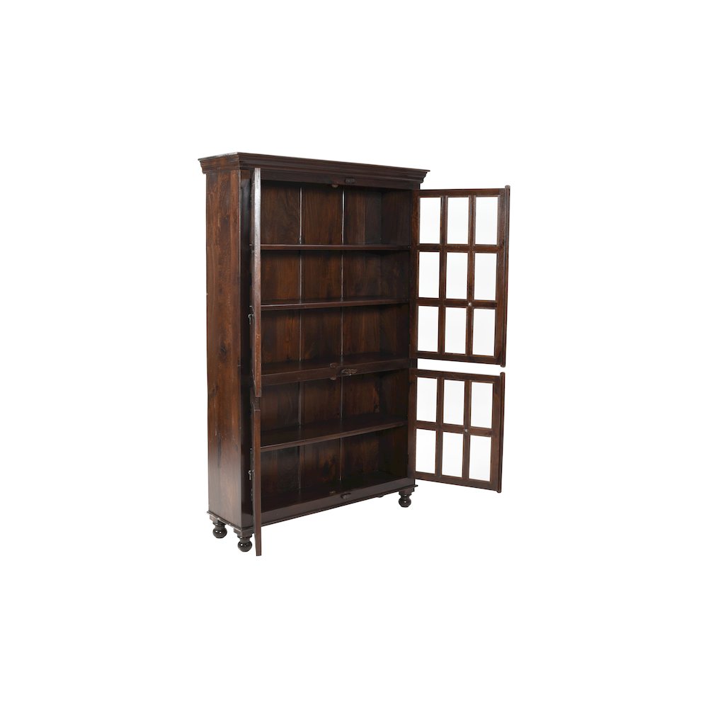 Aspen Glass Cabinet in Brown. Picture 5