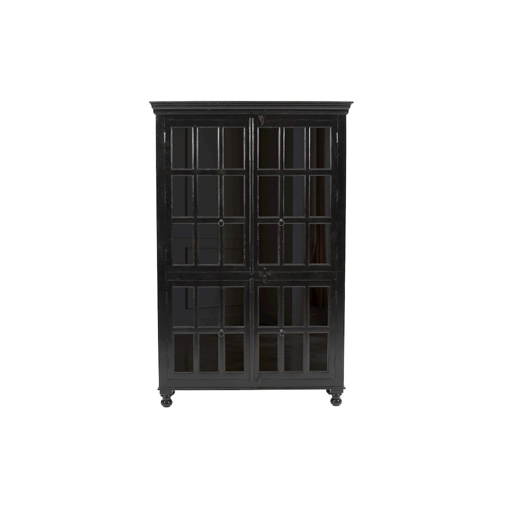 Aspen Glass Cabinet in Dark Brown. Picture 1