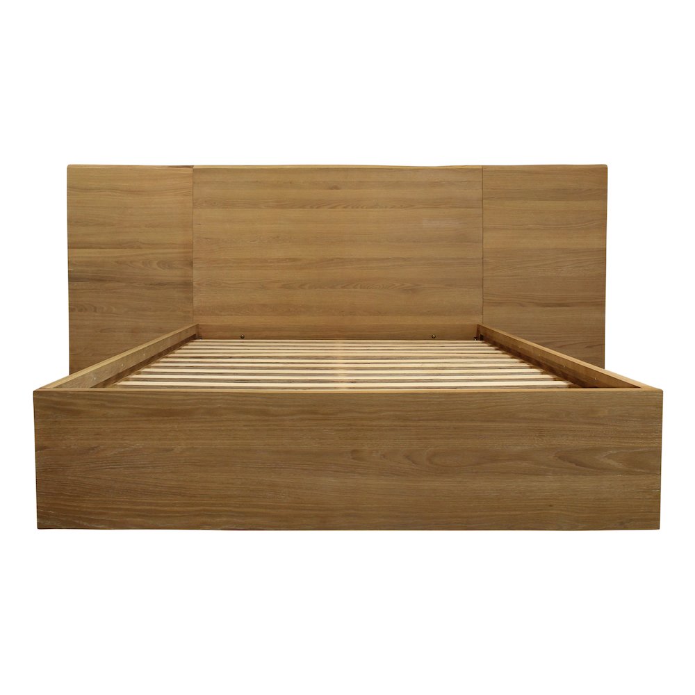 Sarasota Queen Bed with Wings in Natural Oak. Picture 1