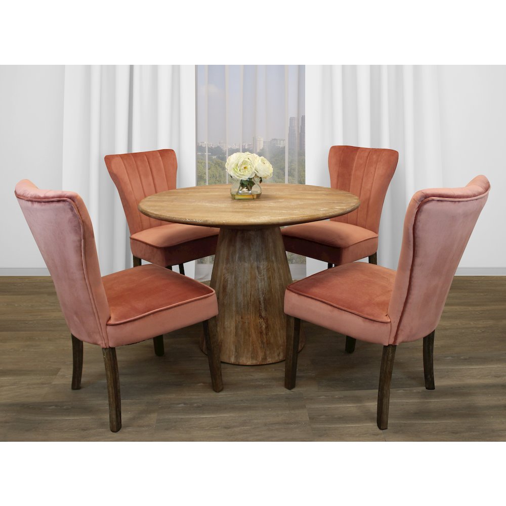 Jaden 42" Dining Table with 2 sets of Cleo Blush Chairs. Picture 11