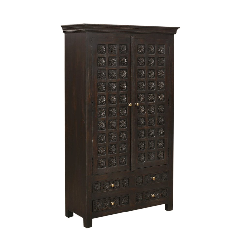 Anisa Tall Cabinet - Antique Brown. Picture 1
