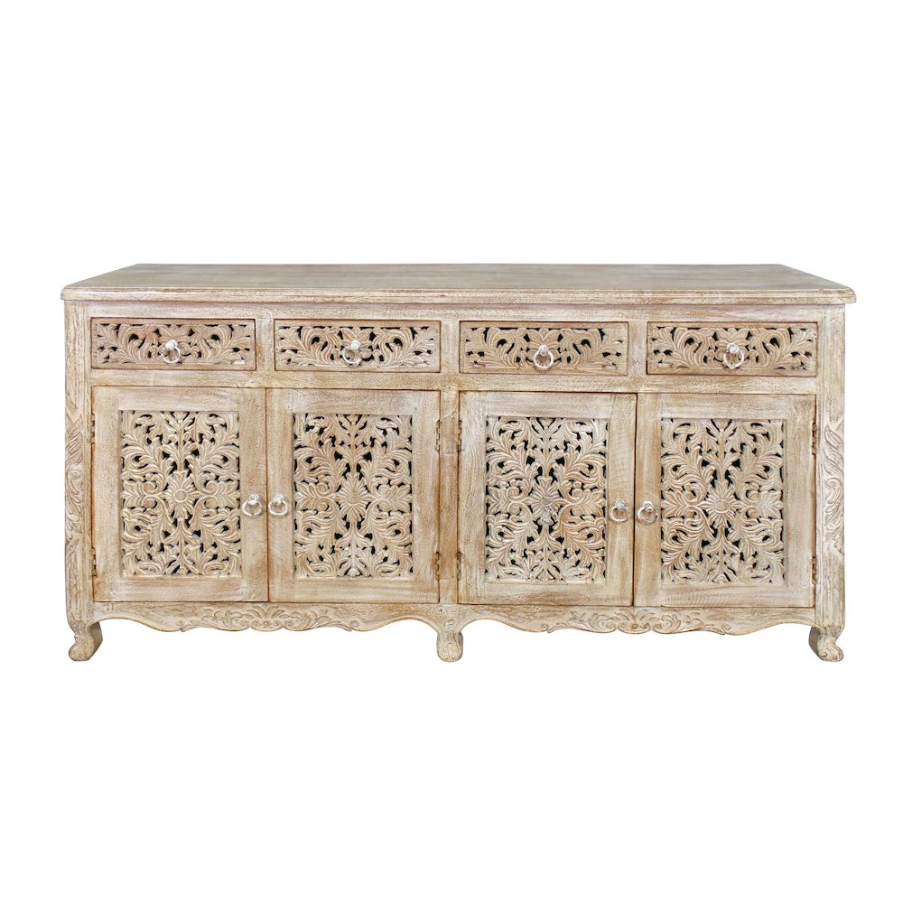 Carter 4-Drawer 4-Door Buffet in White Wash. Picture 4