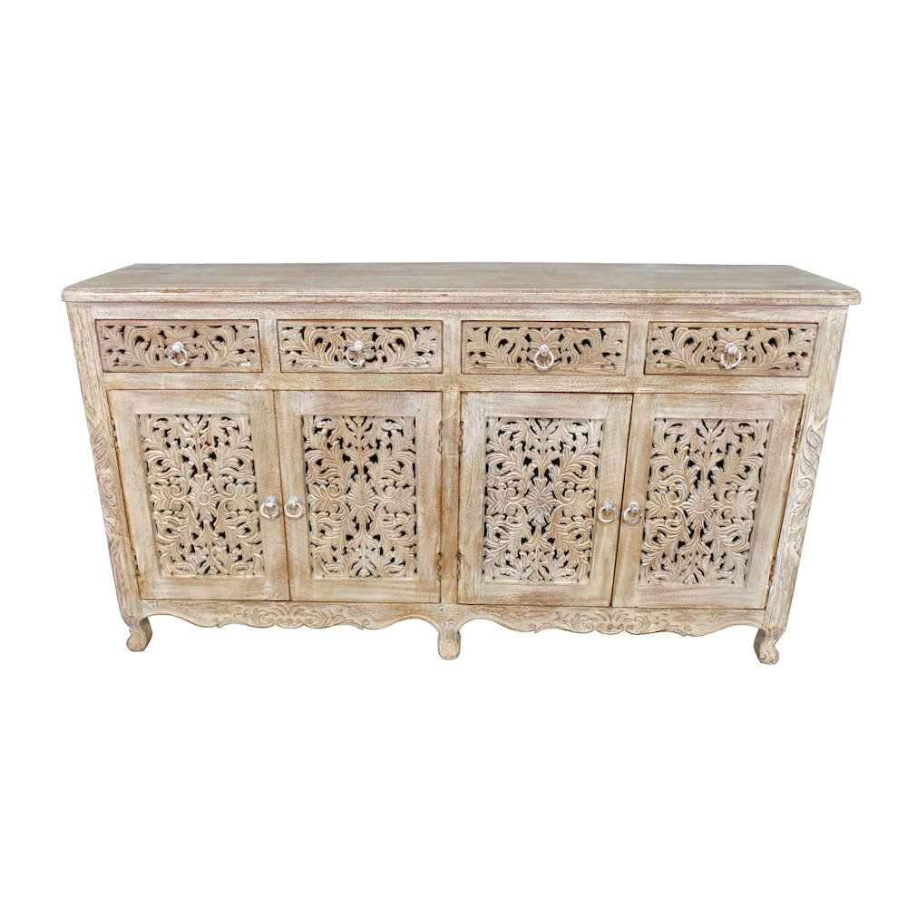 Carter 4-Drawer 4-Door Buffet in White Wash. Picture 2