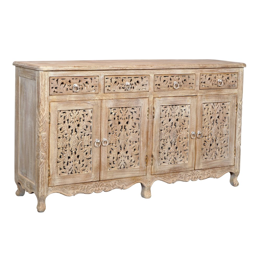 Carter 4-Drawer 4-Door Buffet in White Wash. Picture 6