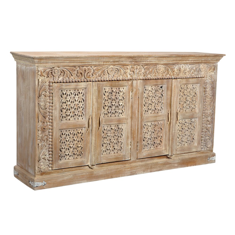 Carter Toro 4-Door Carved Sideboard in Natural. Picture 1