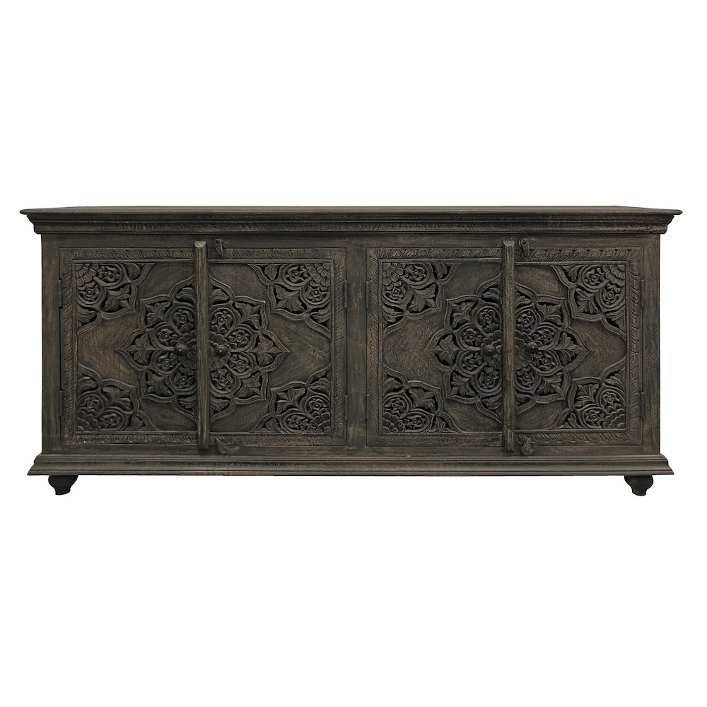 Carter Eagle 4-Door Sideboard in Distressed Gray. Picture 1