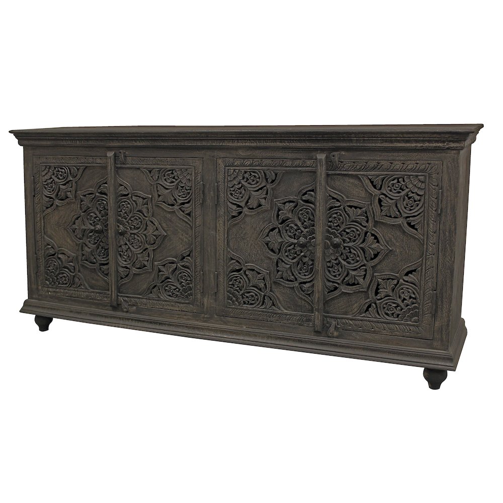 Carter Eagle 4-Door Sideboard in Distressed Gray. Picture 3