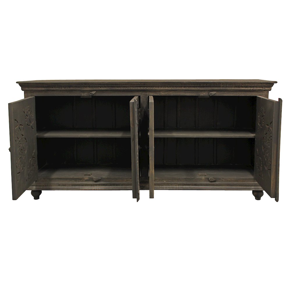 Carter Eagle 4-Door Sideboard in Distressed Gray. Picture 4
