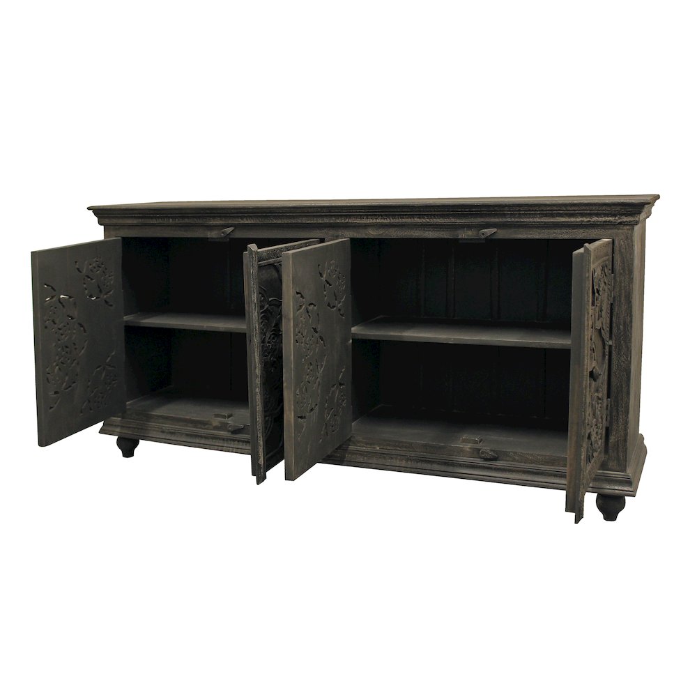 Carter Eagle 4-Door Sideboard in Distressed Gray. Picture 5