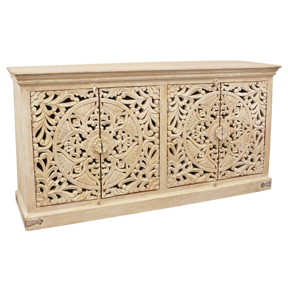 Carter Flores 4-Door Sideboard in Distressed White. Picture 5