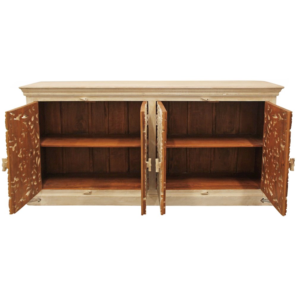 Carter Flores 4-Door Sideboard in Distressed White. Picture 3
