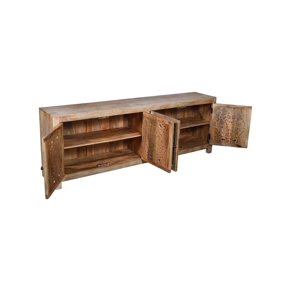Weatherly 4-Door Media Cabinet in Natural. Picture 3