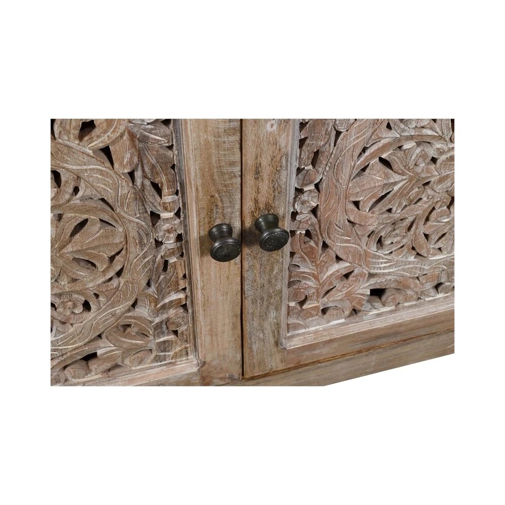 Weatherly 4-Door Media Cabinet in Natural. Picture 4