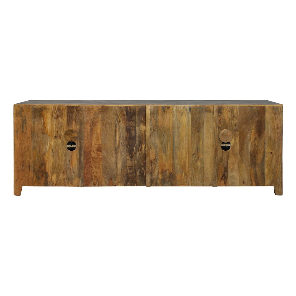 Waverly Solid Wood Media Cabinet with 4 Doors and Gray Finish. Picture 10