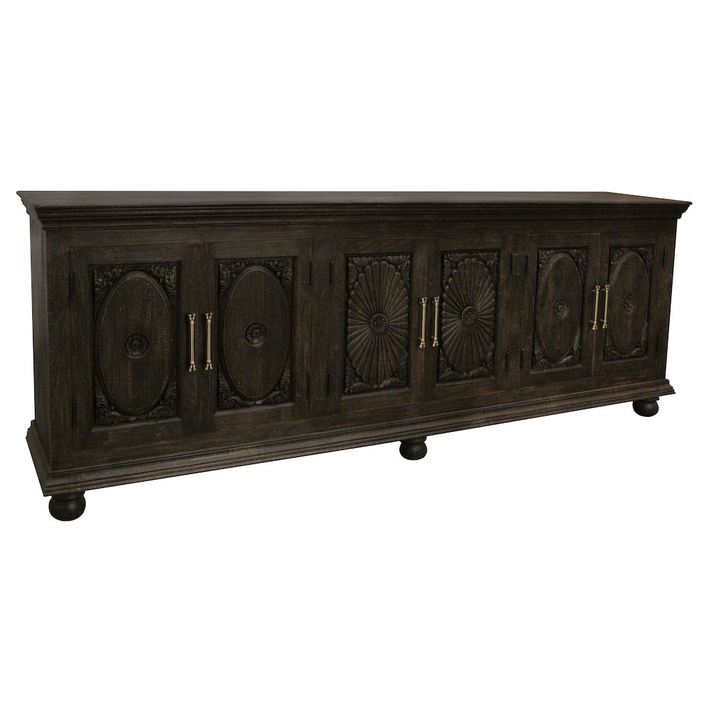 Athena 6-Door Sideboard in Antique Black. Picture 4