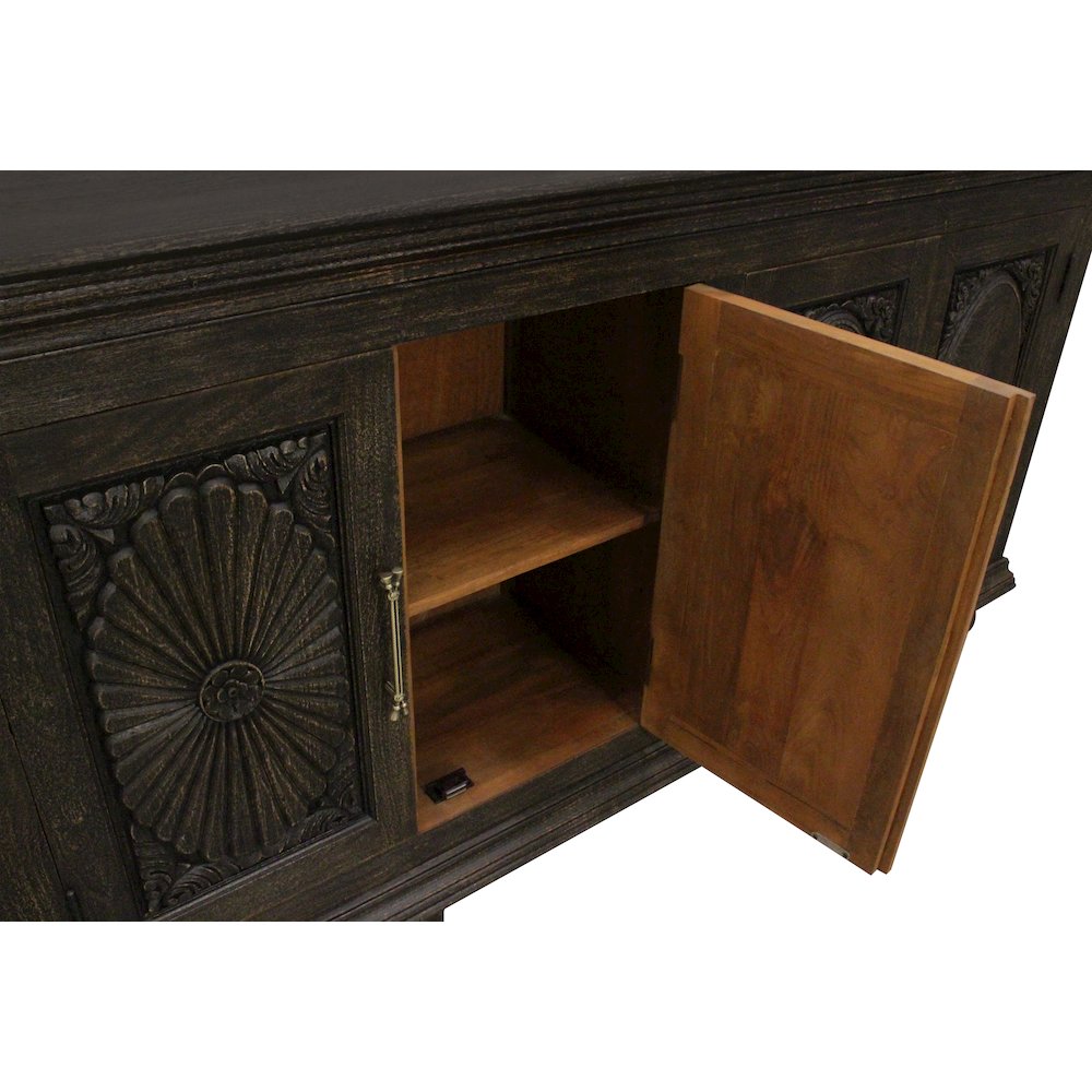 Athena 6-Door Sideboard in Antique Black. Picture 8