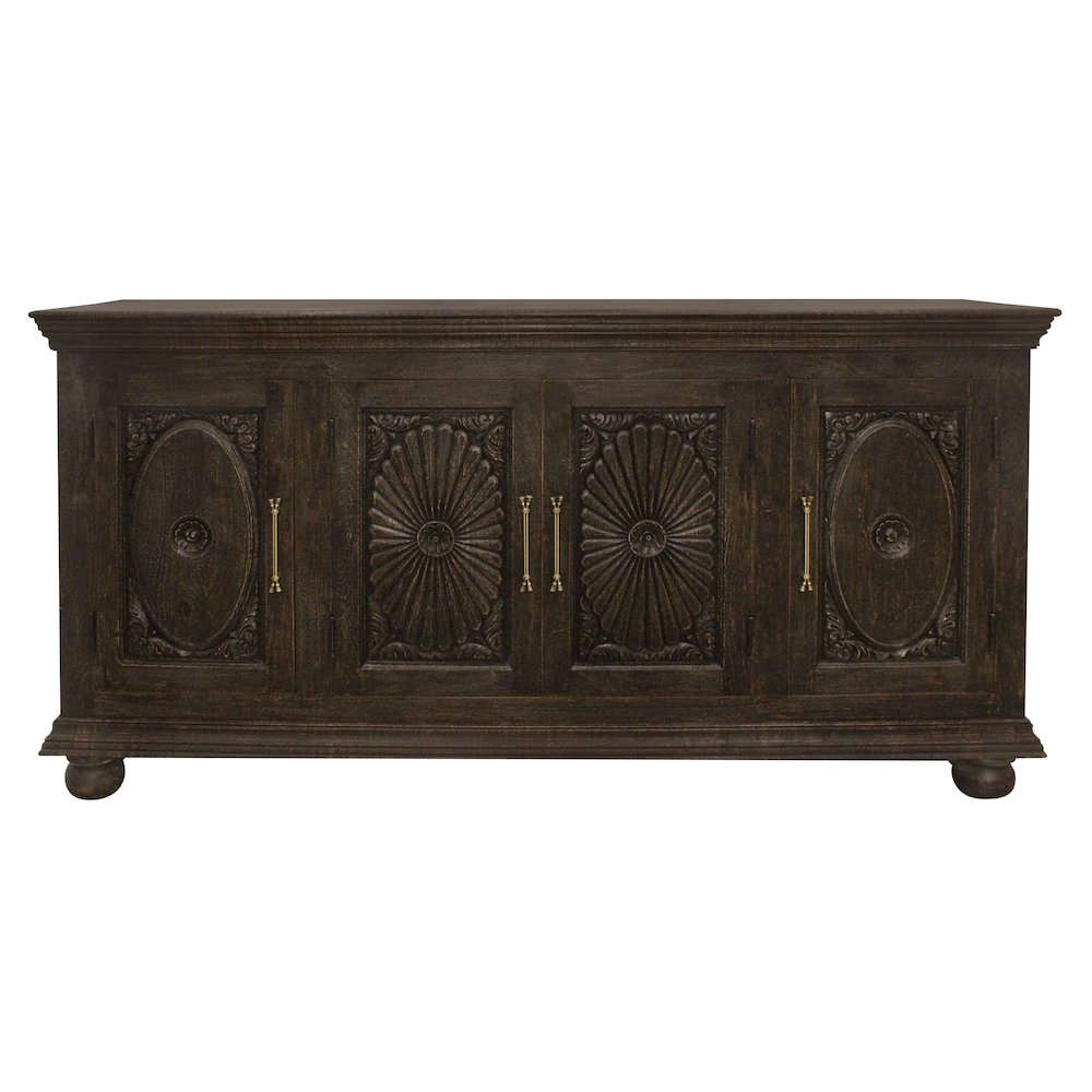 Athena 4-Door Sideboard in Antique Black. Picture 1