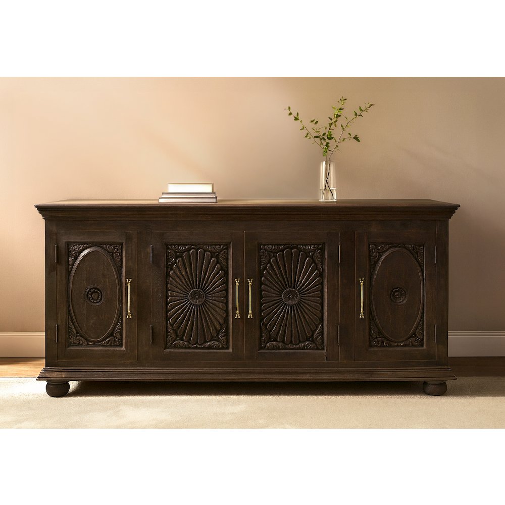 Athena 4-Door Sideboard in Antique Black. Picture 3