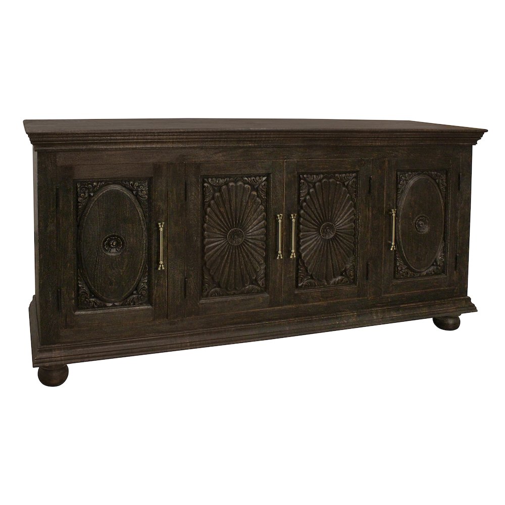 Athena 4-Door Sideboard in Antique Black. Picture 2