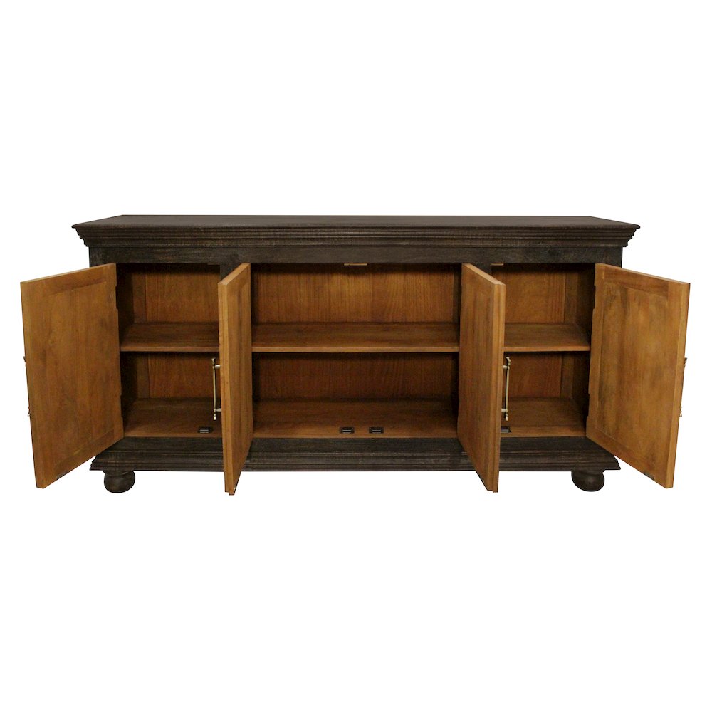Athena 4-Door Sideboard in Antique Black. Picture 6