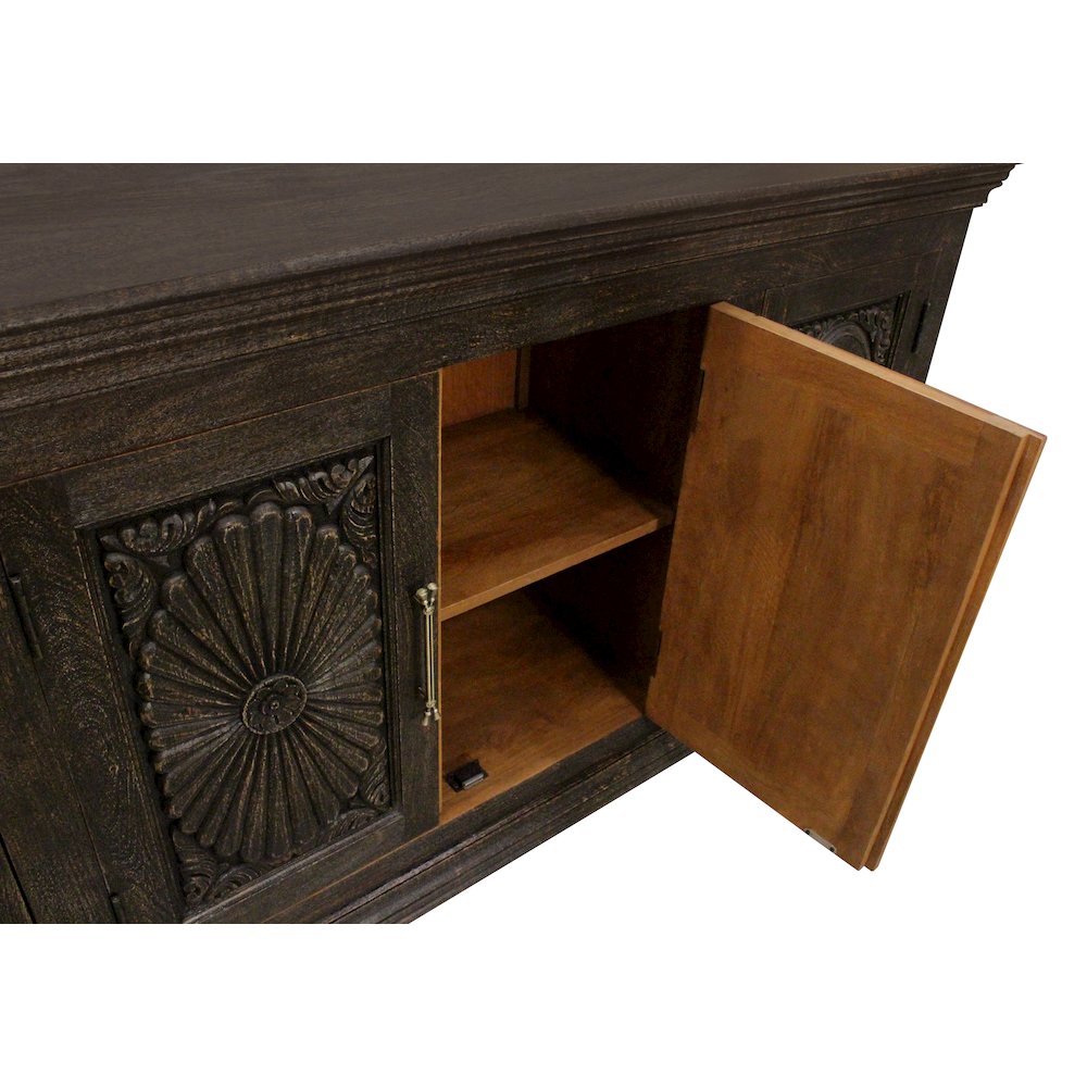Athena 4-Door Sideboard in Antique Black. Picture 8